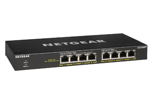 NETGEAR GS308PP-100AJS network switch Unmanaged Gigabit Ethernet (10/100/1000) Power over Ethernet (PoE) Black