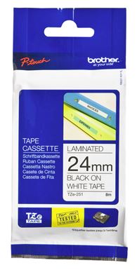Brother TZE-251 label-making tape Black on white