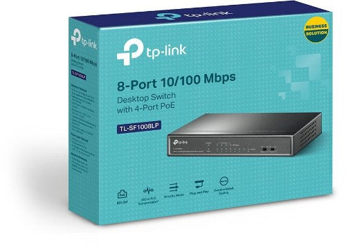 TP-Link TL-SF1008LP network switch Unmanaged Fast Ethernet (10/100) Power over Ethernet (PoE) Black