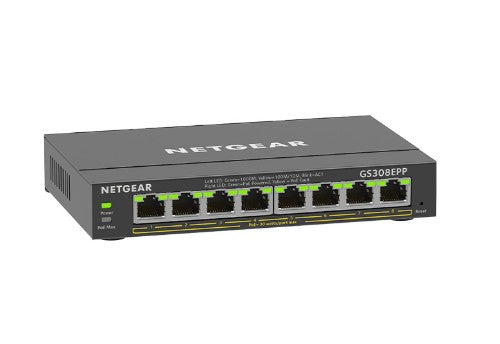 NETGEAR GS308EPP Managed L2/L3 Gigabit Ethernet (10/100/1000) Power over Ethernet (PoE) Black
