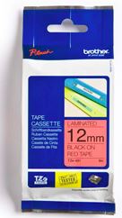 Brother TZE-431 label-making tape Black on red
