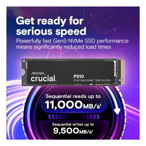 Crucial P510 1 TB M.2 PCI Express 5.0 NVMe TLC