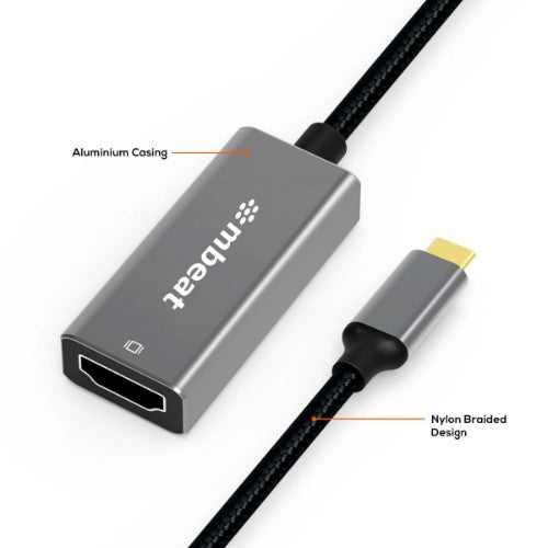 MBeat MB-XAD-CHDM video cable adapter 0.15 m HDMI Type A (Standard) USB Type-C Grey