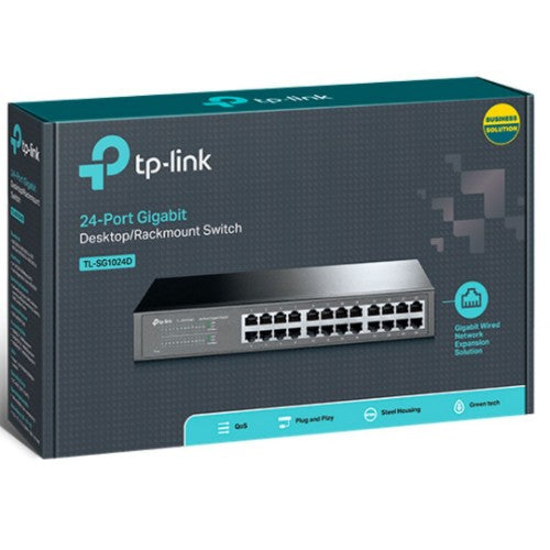 TP-Link TL-SG1024D network switch Unmanaged Gigabit Ethernet (10/100/1000) Grey