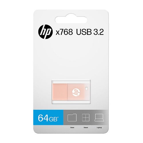 HP HPFD768K-64 USB flash drive 64 GB USB Type-A 3.2 Gen 1 (3.1 Gen 1) Beige, Pink