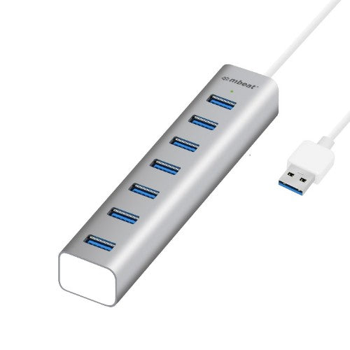 MBeat MB-HUB768 interface hub USB 3.2 Gen 1 (3.1 Gen 1) Type-A 5000 Mbit/s Stainless steel