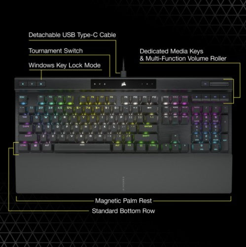 Corsair K70 RGB PRO keyboard Gaming USB QWERTY English Black