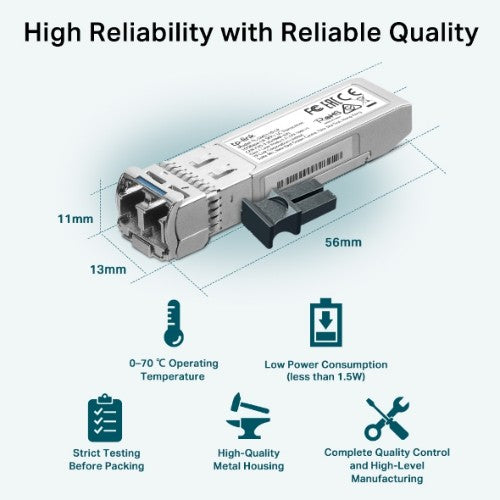 TP-Link SM5110-LR network transceiver module Fiber optic 10000 Mbit/s SFP+ 1310 nm