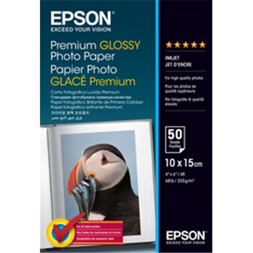 Epson Premium Glossy Photo Paper, 100 x 150 mm, 255g/m², 50 Sheets