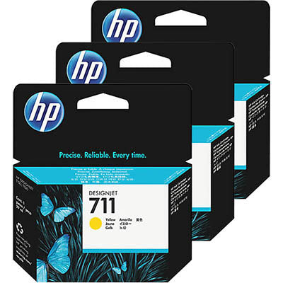 HP 711 3-pack 29-ml Yellow DesignJet Ink Cartridges