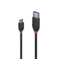 Lindy 0.5m USB 3.2 Type A to C Cable, 10Gbps, Black Line