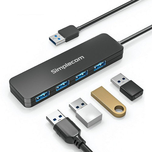 Simplecom CH342 interface hub USB 3.2 Gen 1 (3.1 Gen 1) Type-A 5000 Mbit/s Black