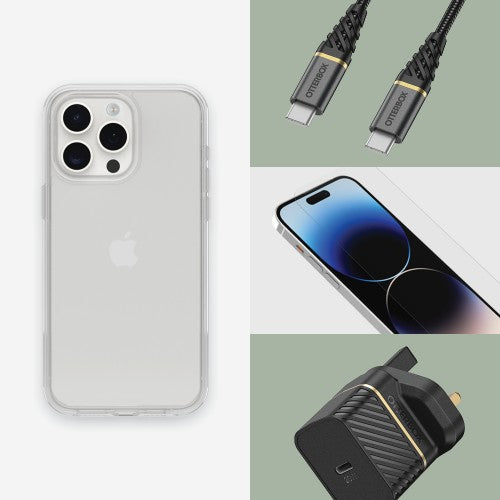 OtterBox Symmetry Clear Series for iPhone 15 Pro, Clear