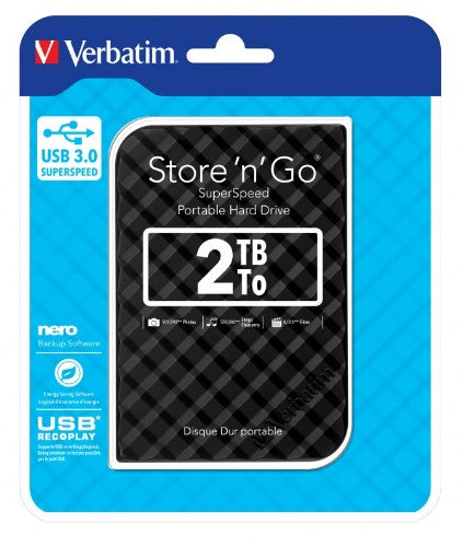 Verbatim Store 'n' Go USB 3.0 Hard Drive 2TB Black