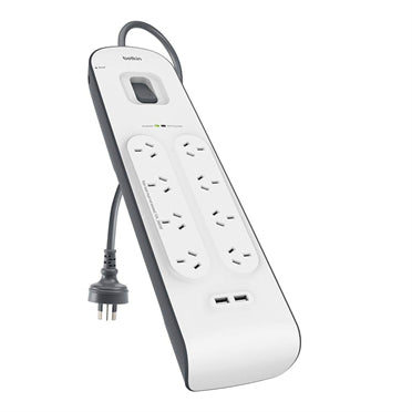 Belkin BSV804AU2M surge protector Black, White 8 AC outlet(s) 2 m