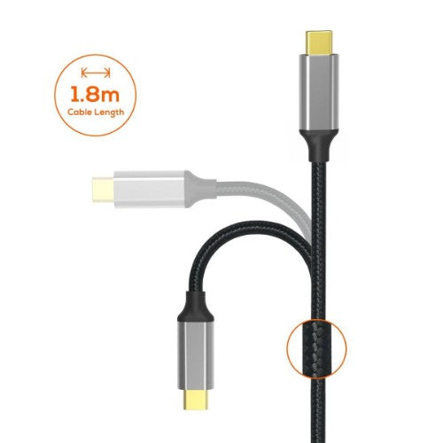 MBeat MB-XCB-CDP18 video cable adapter 1.8 m DisplayPort USB Type-C Grey