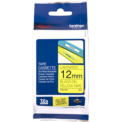 Brother TZE-631 label-making tape Black on yellow