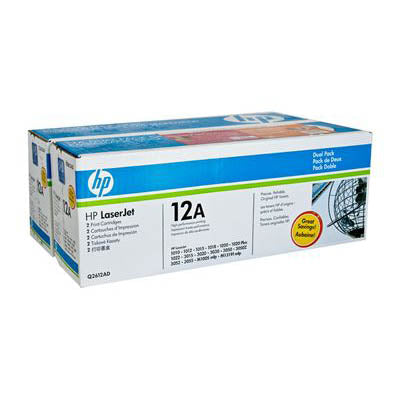 HP 12A 2-pack Black Original LaserJet Toner Cartridges