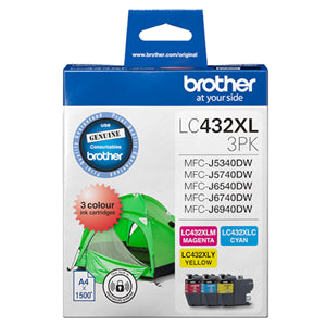 Brother LC432XL3PKS ink cartridge 3 pc(s) Original High (XL) Yield Cyan, Magenta, Yellow