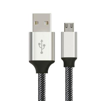 Astrotek AT-USBMICROBW-1M USB cable USB 2.0 USB A Micro-USB B Black, Silver