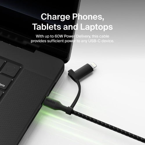 Belkin BoostCharge Pro USB cable USB 2.0 1.5 m USB C USB C/Lightning Black