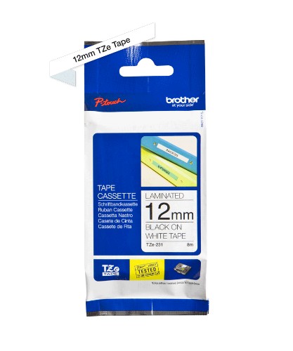 Brother TZE-231 label-making tape Black on white