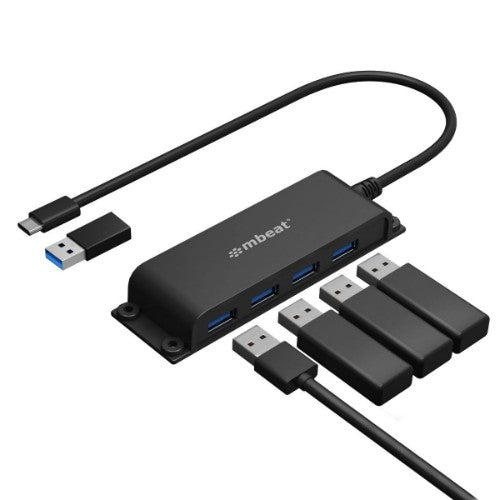MBeat MB-HUB-E04 interface hub USB 3.2 Gen 1 (3.1 Gen 1) Type-C 5000 Mbit/s Black