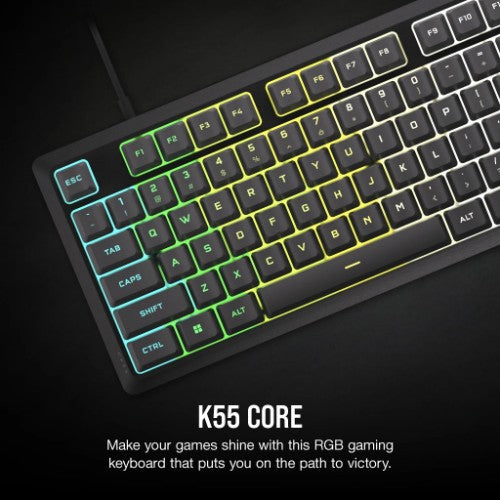 Corsair K55 CORE RGB keyboard Gaming USB QWERTY US International Grey