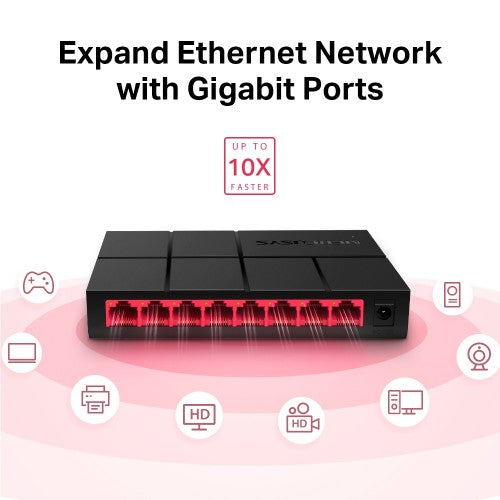 Mercusys 8-Port 10/100/1,000 Mbps Desktop Switch