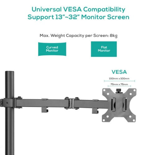 MBeat activiva ErgoLife 81.3 cm (32") Clamp Black