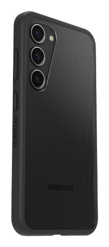 OtterBox React Case for Galaxy S23, Shockproof, Drop proof, Ultra-Slim, Protective Thin Case, Tested to Military Standard, Antimicrobial Protection, Black Crystal