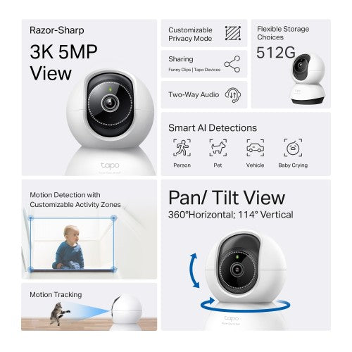 TP-Link Tapo TC74 security camera Bulb IP security camera Indoor 2880 x 1620 pixels Ceiling/Desk