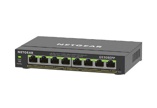 NETGEAR GS308EPP Managed L2/L3 Gigabit Ethernet (10/100/1000) Power over Ethernet (PoE) Black