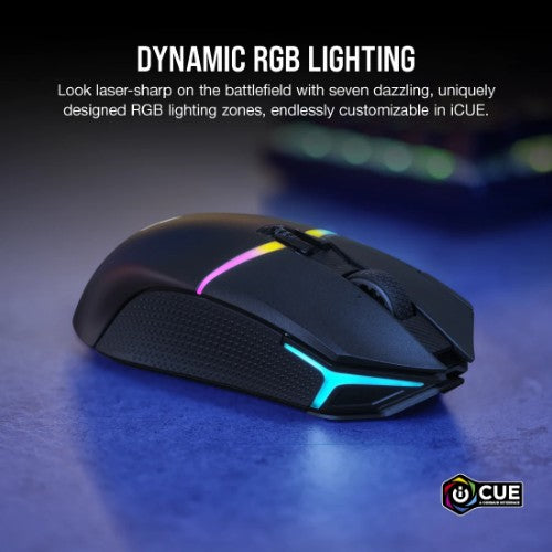 Corsair NIGHTSABRE WIRELESS RGB mouse Gaming Right-hand RF Wireless + Bluetooth + USB Type-A Optical 26000 DPI