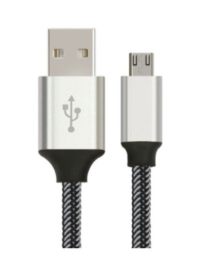 Astrotek AT-USBMICROBW-2M USB cable USB 2.0 USB A Micro-USB B Black, Silver
