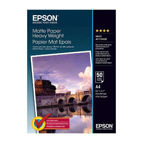 Epson Matte Paper Heavy Weight - A4 - 50 Sheets