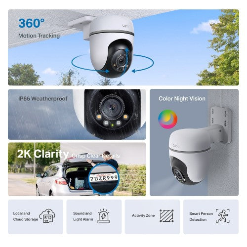 TP-Link Tapo TC41 V2 Spherical IP security camera Indoor & outdoor 2304 x 1296 pixels Ceiling/Wall/Pole