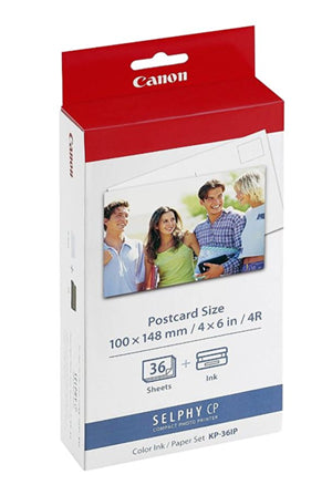 Canon KP-36IP Colour Ink + 100 x 148 mm Paper Set, 36 Sheets