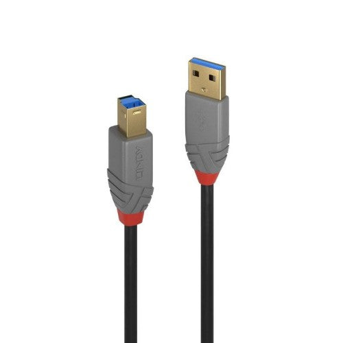 Lindy 3m USB 3.2 Type A to B Cable, 5Gbps, Anthra Line