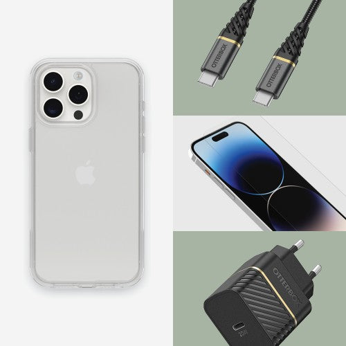 OtterBox Symmetry Clear Series for iPhone 15 Pro, Clear