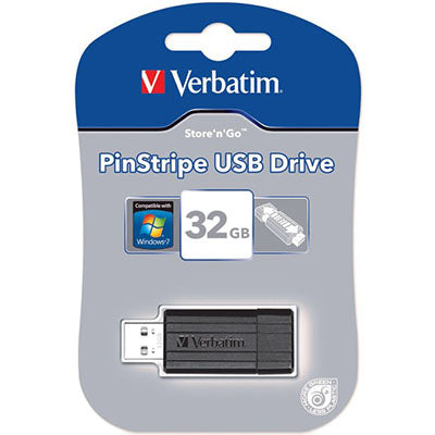 Verbatim PinStripe - USB Drive 32 GB - Black