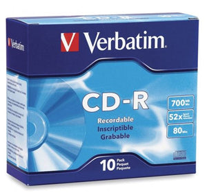 Verbatim CD-R 80MIN 700MB 52X Branded 10pk Slim Case 10 pc(s)