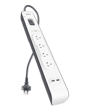 Belkin BSV401AU2M surge protector Black, White 4 AC outlet(s) 2 m