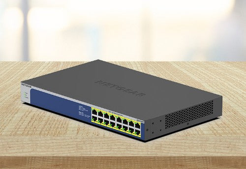NETGEAR GS516PP Unmanaged Gigabit Ethernet (10/100/1000) Power over Ethernet (PoE) 1U Blue, Grey