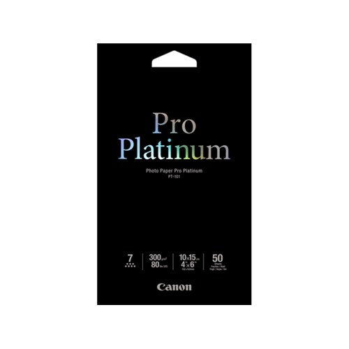 Canon PT-101 Pro Platinum Photo Paper 4x6” - 50 sheets