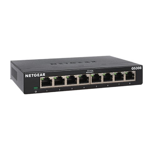 NETGEAR GS308 Unmanaged L2 Gigabit Ethernet (10/100/1000) Black