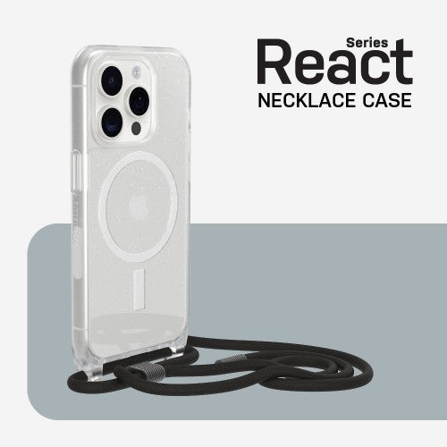 OtterBox React Series Necklace MagSafe for iPhone 15 Pro, Stardust (Clear Glitter)