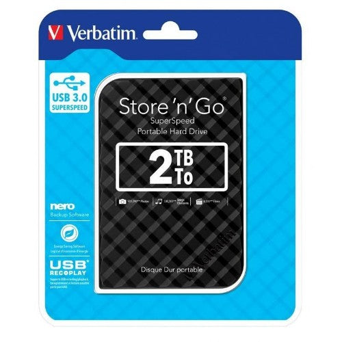 Verbatim Store 'n' Go USB 3.0 Hard Drive 2TB Black