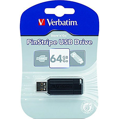 Verbatim PinStripe - USB Drive 64 GB - Black