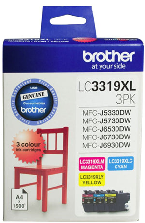 Brother LC3319XL ink cartridge 3 pc(s) Original Cyan, Magenta, Yellow